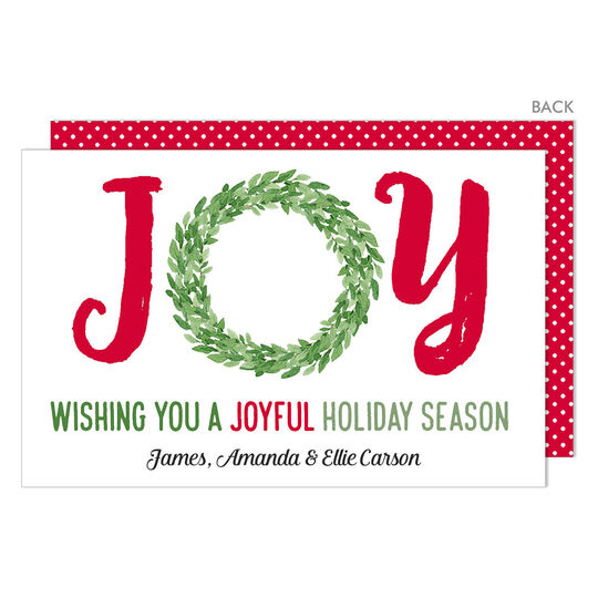 Joy Wreath Flat Gift Enclosures